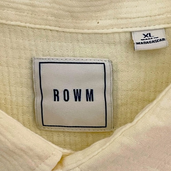 🔥SALE🔥ROWM MENS PALE YELLOW SHORT SLEEVE SHIRT SZ XL - Picture 2 of 10
